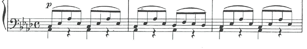 《銀色月光》（Vaga luna, che inargenti）堅實的低音線支持的斷奏和弦,柔和的伴奏貫穿整首歌